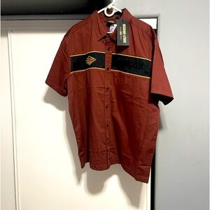 NWT Harley Davidson Men's Button Down Shirt 120th Year Anniversary Red Black